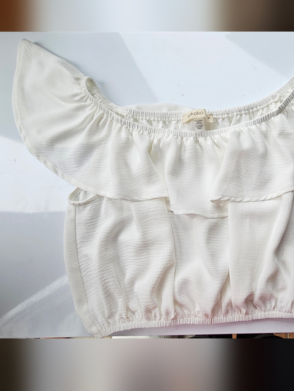 NWT Rokoko Off‑Shoulder Smocked Blouse - Picture 4 of 5